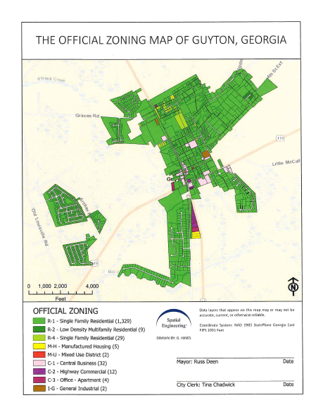 The Official Zoning Map of Guyton, Georgia